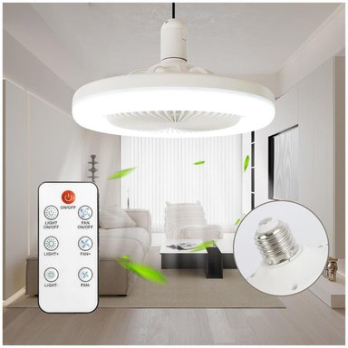 FOCO VENTILADOR DE TECHO MULTIFUNCIONAL CON LUZ LED INTEGRADA CÁLIDA FRÍA 2 EN 1