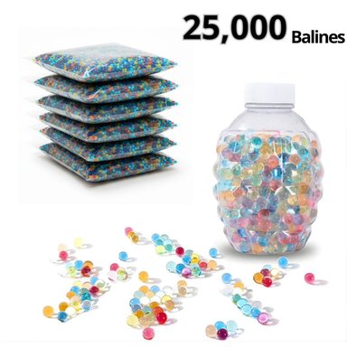 PACK DE 25000 BALAS BALINES DE HIDROGEL BIODEGRADABLE MULTICOLOR