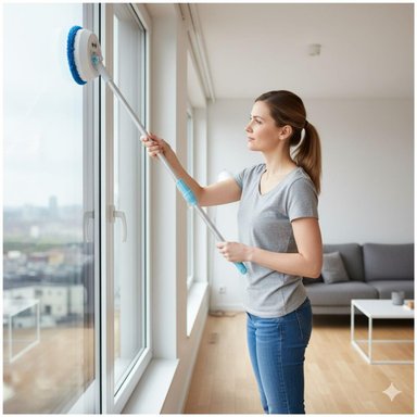 LIMPIADOR INALÁMBRICO MULTIFUNCIONAL TRAPEADOR ELÉCTRICO GIRATORIO BLANCO TAMAÑO M