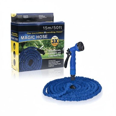 MANGUERA MULTIUSOS EXPANDIBLE RETRÁCTIL CON ACCESORIOS HASTA 15 METROS 7 EN 1 TAMAÑO M