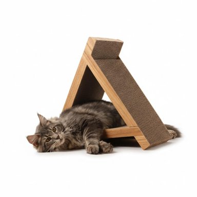 RASCADOR PARA GATO TRIANGULAR 360° DE 44X37X22CM