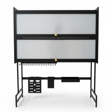 ORGANIZADOR Y ESCURRIDOR DE PLATOS 3 NIVELES CON DOBLE TAPA ACERO AL CARBONO 85CM - 4