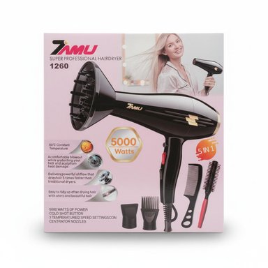 SECADORA DE CABELLO PROFESIONAL 1260 5 EN 1 DE 5000W - 6