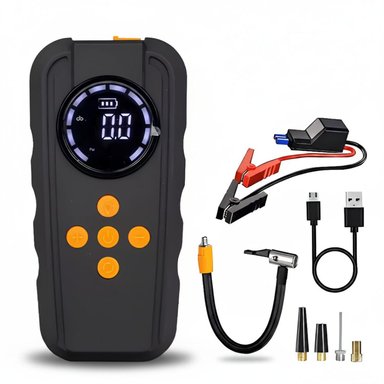 ARRANCADOR DE BATERÍA PARA AUTOS 4 EN 1 MULTIFUNCIÓN COMPRESOR POWER BANK LINTERNA - 1