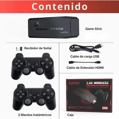 MINI CONSOLA RETRO PORTÁTIL DE TV X2 PRO 4K UHD 10000 JUEGOS 2 MANDOS INALÁMBRICOS - 6