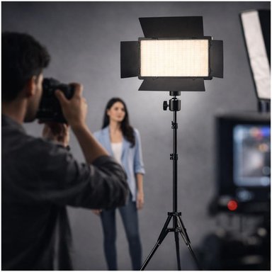 PANEL LUZ LED RL1200 ILUMINACIÓN DE ESTUDIO FOTOGRAFÍA + TRÍPODE + CONTROL REMOTO - 2