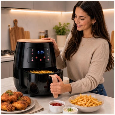 FREIDORA DE AIRE INTELIGENTE 2400W TESKA TK-389N 6 LITROS PANTALLA TÁCTIL LCD - 3