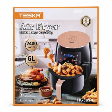FREIDORA DE AIRE INTELIGENTE 2400W TESKA TK-389N 6 LITROS PANTALLA TÁCTIL LCD - 7