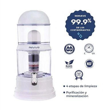 FILTRO PURIFICADOR DE AGUA NUWA BIDÓN MINERALIZADOR 16 LITROS BLANCO - 1