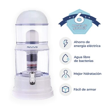 FILTRO PURIFICADOR DE AGUA NUWA BIDÓN MINERALIZADOR 16 LITROS BLANCO - 2
