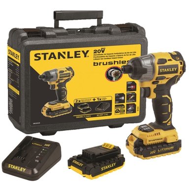 ATORNILLADOR STANLEY SBI20S2K-BR DE IMPACTO INALAMBRICO BRUSHLESS 20V