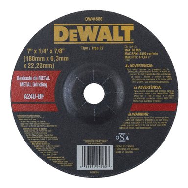 DISCO ABRASIVO DESBASTE 7' X 1/4' (6 MM) - PACK X 10 UNID - DEWALT