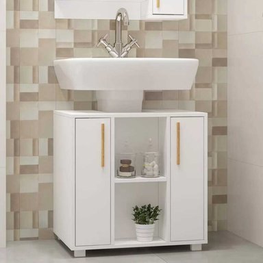 MUEBLE DE BAÑO R&R MUEBLES GINA CON 2 PUERTAS BLANCO