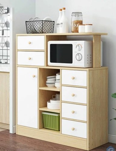 MUEBLE DE COCINA R&R MUEBLES RRC-001 6 CAJONES MULTIUSOS MILÁN CON REPISA DUNA Y BLANCO RYR MUEBLES