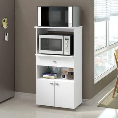 MUEBLE DE COCINA R&R MUEBLES BELGA 1 CAJÓN PARA MICROONDAS BLANCO