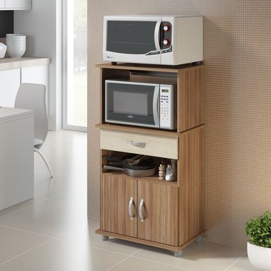 MUEBLE DE COCINA R&R MUEBLES DALMA 1 CAJÓN PARA MICROONDAS MARRÓN