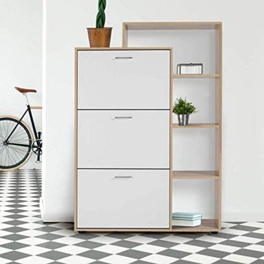 ZAPATERA R&R MUEBLES ADAN BLANCO MODERNA MINIMALISTA