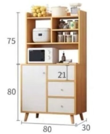 MUEBLE DE COCINA R&R MUEBLES RRC-054 2 REPISAS 3 CAJONES RYR MUEBLES MODERNO PAMELA 1 PUERTA