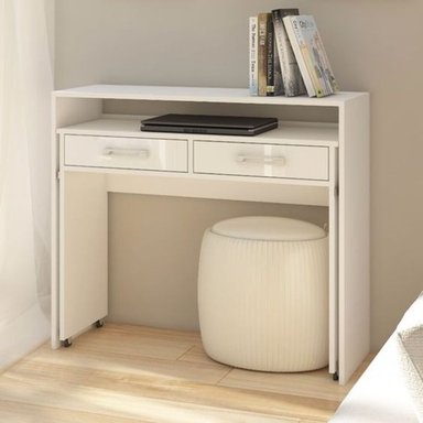 ESCRITORIO R&R MUEBLES RRC-064 90 CM X 40 CM BLANCO EXTENSIBLE NORDICO EMILIA