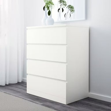 COMODA R&R MUEBLES EMILIANA MODERNA 4 CAJONES BLANCO