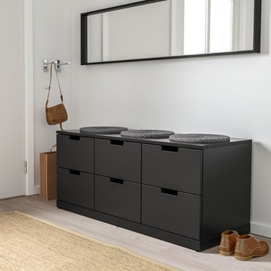 COMODA R&R MUEBLES IGNACIO MODERNA 6 CAJONES NEGRO