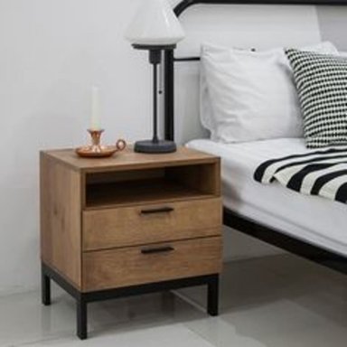 VELADOR R&R MUEBLES MODERNO CRISTIAN 2 CAJONES RRC-102 MARRÓN