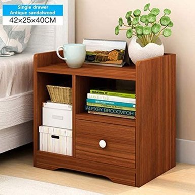 VELADOR R&R MUEBLES MODERNO SANCHEZ 1 CAJÓN, 2 COMPARTIMIENTOS RRC-103 MARRÓN CLARO