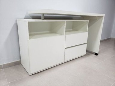 ESCRITORIO R&R MUEBLES RRC-148 120 CM X 50 CM BLANCO GIRATORIO MODERNO MOTTA