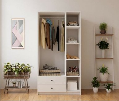 ROPERO R&R MUEBLES RRC-147 MODERNO ROXANA BALNCO 2 CAJONES BLANCO