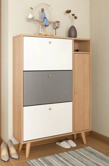 ZAPATERA R&R MUEBLES RRC-170 MULTICOLOR VINTAGE LISA 3 CAJONES