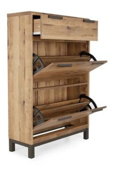 ZAPATERA R&R MUEBLES BIANCA MARRÓN ESTILO INDUSTRIAL