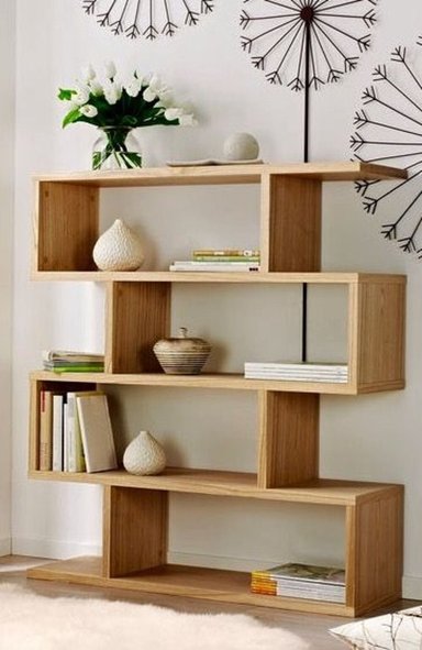 ESTANTE R&R MUEBLES MARRÓN CLARO BIBLIOTECA MODERNO TIPO RECTANGULAR