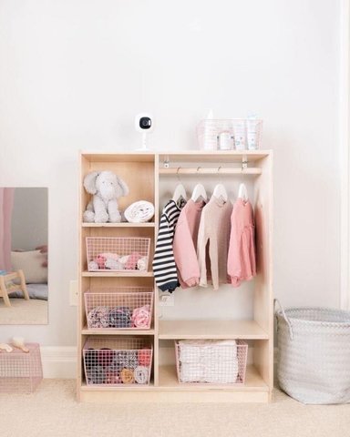 MINI ROPERO R&R MUEBLES RRC-157 ABIERTO MODERNO MICHAEL ESTANTES MARRON CLARO