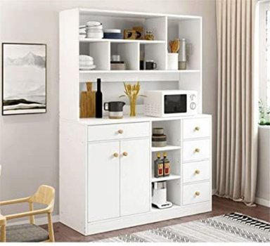 MUEBLE DE COCINA R&R MUEBLES RRC-191 3 REPISAS 5 CAJONES RYR MUEBLES MODERNO ANITA BLANCO