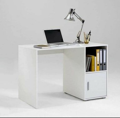 ESCRITORIO R&R MUEBLES RRC-223 120 CM X 49 CM BLANCO MINIMALISTA FRIZ 1 COMPARTIMIENTO Y 1 PUERTA