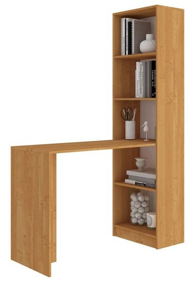 ESCRITORIO R&R MUEBLES RRC-234 120 CM X 53 CM MARRÓN MODERNO CORALI CON ESTANTE Y 2 CAJONES