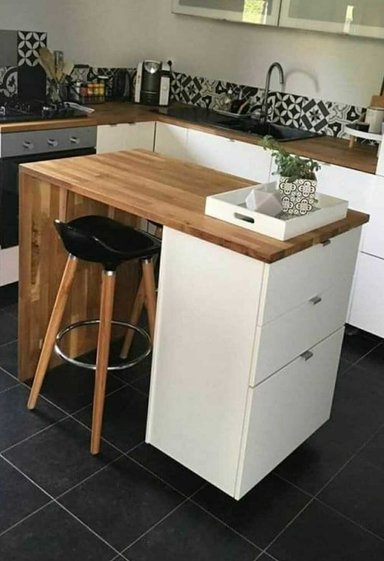 MESA BARRA R&R MUEBLES AILEN DESAYUNADOR MODERNA CON ESTANTE RYR MUEBLES