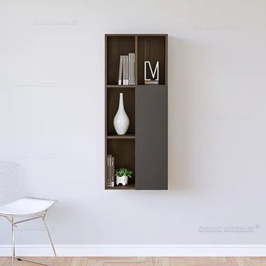 ESTANTE R&R MUEBLES RRC-275 MULTICOLOR FLOTANTE ANTONIO 1 PUERTAS TAPA NEGRA