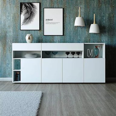 APARADOR R&R MUEBLES RRC-248 MELAMINA DE 18 MM. 4 PUERTAS 2 CAJONES MODERNO ELEGANTE TOKIO