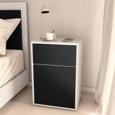 VELADOR R&R MUEBLES CON ZAPATERA MODERNA NATIE RRC-290 BLANCO NEGRO