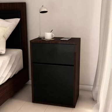 VELADOR R&R MUEBLES CON ZAPATERA MODERNA NATIE WENGUE CON NEGRO RRC-291 MULTICOLOR