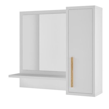 ARMARIO R&R MUEBLES PARA BAÑO CON ESPEJO GINA 1 PUERTA MELAMINA BLANCO