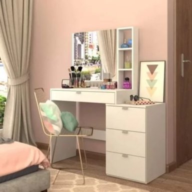 TOCADOR R&R MUEBLES BOLAÑO BLANCO 4 CAJONES MODERNO