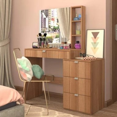 TOCADOR R&R MUEBLES BOLAÑO MARRÓN 4 CAJONES MODERNO