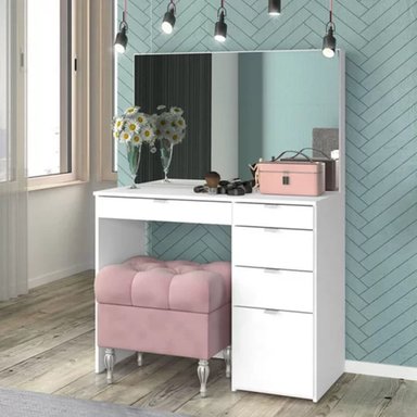 TOCADOR R&R MUEBLES NIEVES BLANCO 5 CAJONES MODERNO