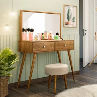 TOCADOR R&R MUEBLES LEYSI MARRÓN 2 CAJONES VINTAGE