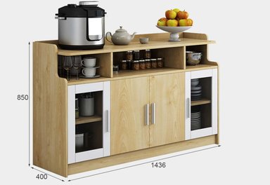 MUEBLE ORGANIZADOR DE COCINA R&R MUEBLES SOPHIA 2 REPISAS MODERNO 4 PUERTAS RYR MUEBLES - 2