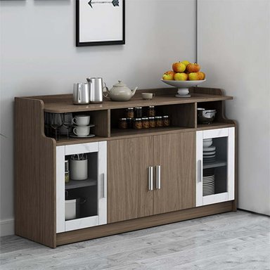 MUEBLE ORGANIZADOR DE COCINA R&R MUEBLES SOPHIA MARRÓN 2 REPISAS MODERNO SOPHIA 4 PUERTAS MARRÓN RYR MUEBLES