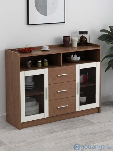 MUEBLE ORGANIZADOR DE COCINA R&R MUEBLES SARA MARRÓN 2 REPISAS 3 CAJONES MODERNO RYR MUEBLES