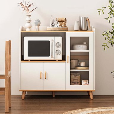 MUEBLE DE MICROONDAS R&R MUEBLES LITA 3 REPISAS MODERNO PUERTAS RYR MUEBLES